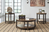 Prime Furniture - Ashley Furniture - Roybeck Table (Set of 3) - Occasional Table Set (3/CN) / Light Brown/Bronze - T411-13